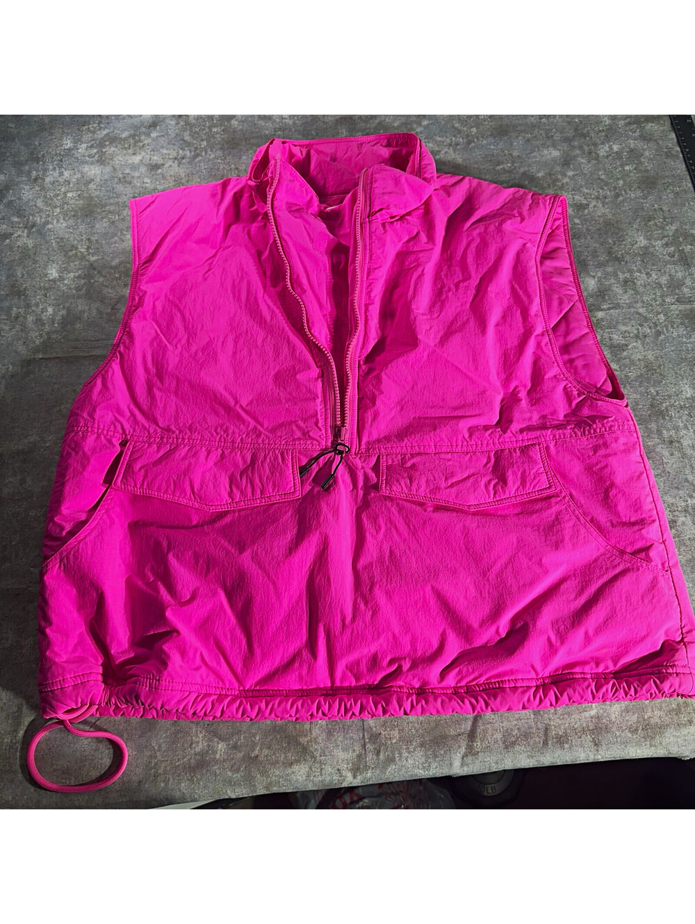 Bucket List Womens Pink Full Zip Lightweight Vest Pockets Sleeveless Short S